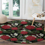Australia Waratah Flannel Flower Round Carpet Aussie Native Flowers Seamless Stylized - Aussie Hoodie