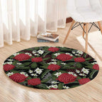 Australia Waratah Flannel Flower Round Carpet Aussie Native Flowers Seamless Stylized - Aussie Hoodie