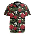 Australia Waratah Flannel Flower Rugby Jersey Aussie Native Flowers Seamless Stylized - Aussie Hoodie