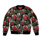 Australia Waratah Flannel Flower Sleeve Zip Bomber Jacket Aussie Native Flowers Seamless Stylized - Aussie Hoodie