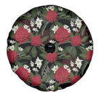 Australia Waratah Flannel Flower Spare Tire Cover Aussie Native Flowers Seamless Stylized - Aussie Hoodie