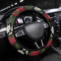 Australia Waratah Flannel Flower Steering Wheel Cover Aussie Native Flowers Seamless Stylized - Aussie Hoodie