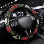 Australia Waratah Flannel Flower Steering Wheel Cover Aussie Native Flowers Seamless Stylized - Aussie Hoodie
