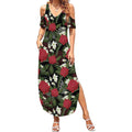 Australia Waratah Flannel Flower Summer Maxi Dress Aussie Native Flowers Seamless Stylized - Aussie Hoodie