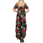 Australia Waratah Flannel Flower Summer Maxi Dress Aussie Native Flowers Seamless Stylized - Aussie Hoodie