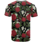 Australia Waratah Flannel Flower T Shirt Aussie Native Flowers Seamless Stylized - Aussie Hoodie