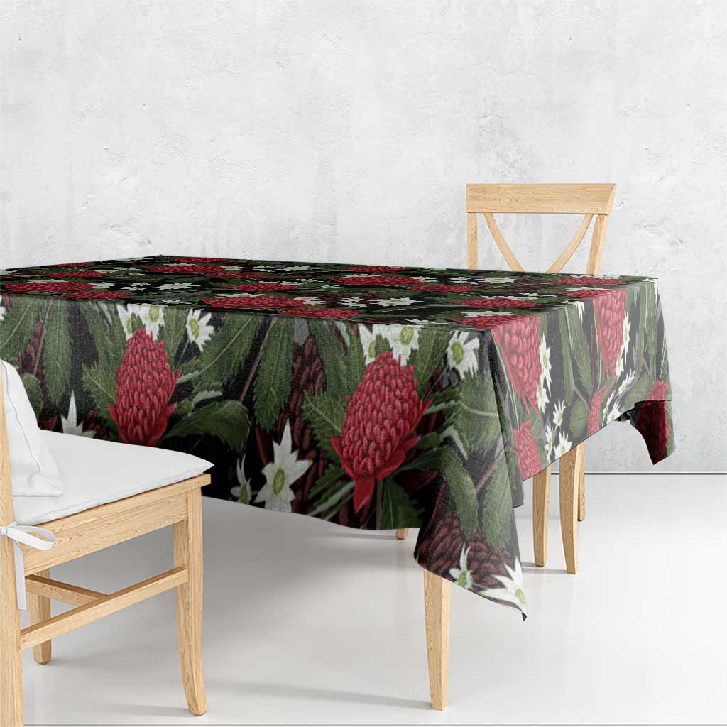 Australia Waratah Flannel Flower Tablecloth Aussie Native Flowers Seamless Stylized - Aussie Hoodie