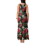 Australia Waratah Flannel Flower Tank Maxi Dress Aussie Native Flowers Seamless Stylized - Aussie Hoodie