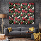 Australia Waratah Flannel Flower Tapestry Aussie Native Flowers Seamless Stylized - Aussie Hoodie