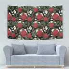 Australia Waratah Flannel Flower Tapestry Aussie Native Flowers Seamless Stylized - Aussie Hoodie