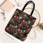 Australia Waratah Flannel Flower Tote Bag Aussie Native Flowers Seamless Stylized - Aussie Hoodie