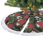 Australia Waratah Flannel Flower Tree Skirt Aussie Native Flowers Seamless Stylized - Aussie Hoodie