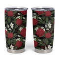 Australia Waratah Flannel Flower Tumbler Cup Aussie Native Flowers Seamless Stylized - Aussie Hoodie