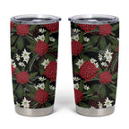 Australia Waratah Flannel Flower Tumbler Cup Aussie Native Flowers Seamless Stylized - Aussie Hoodie