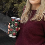 Australia Waratah Flannel Flower Tumbler Cup Aussie Native Flowers Seamless Stylized - Aussie Hoodie