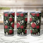Australia Waratah Flannel Flower Tumbler Cup Aussie Native Flowers Seamless Stylized - Aussie Hoodie