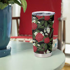 Australia Waratah Flannel Flower Tumbler Cup Aussie Native Flowers Seamless Stylized - Aussie Hoodie
