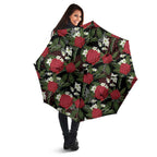 Australia Waratah Flannel Flower Umbrella Aussie Native Flowers Seamless Stylized - Aussie Hoodie