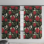 Australia Waratah Flannel Flower Window Curtain Aussie Native Flowers Seamless Stylized - Aussie Hoodie