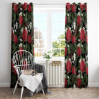 Australia Waratah Flannel Flower Window Curtain Aussie Native Flowers Seamless Stylized - Aussie Hoodie