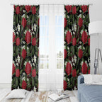Australia Waratah Flannel Flower Window Curtain Aussie Native Flowers Seamless Stylized - Aussie Hoodie