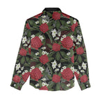 Australia Waratah Flannel Flower Women Casual Shirt Aussie Native Flowers Seamless Stylized - Aussie Hoodie