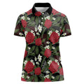 Australia Waratah Flannel Flower Women Polo Shirt Aussie Native Flowers Seamless Stylized - Aussie Hoodie