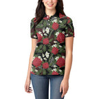 Australia Waratah Flannel Flower Women Polo Shirt Aussie Native Flowers Seamless Stylized - Aussie Hoodie
