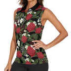 Australia Waratah Flannel Flower Women Sleeveless Polo Shirt Aussie Native Flowers Seamless Stylized - Aussie Hoodie