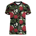 Australia Waratah Flannel Flower Women V-Neck T-Shirt Aussie Native Flowers Seamless Stylized - Aussie Hoodie