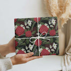 Australia Waratah Flannel Flower Wrapping Paper Aussie Native Flowers Seamless Stylized - Aussie Hoodie