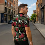 Australia Waratah Flannel Flower Zipper Polo Shirt Aussie Native Flowers Seamless Stylized - Aussie Hoodie