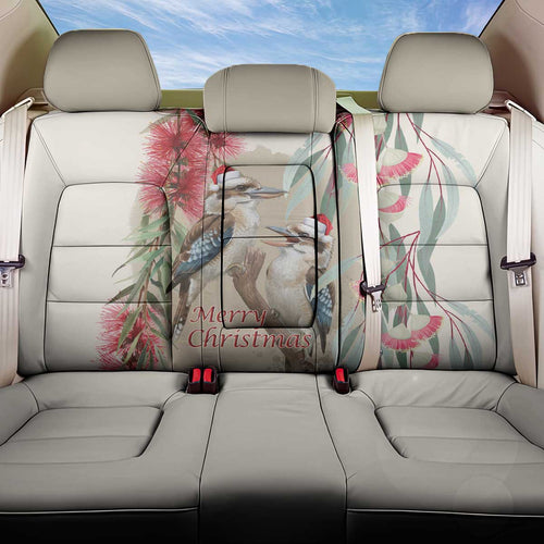 Australia Kookaburra Christmas Back Car Seat Cover Bottlebrush Eucalyptus Blossoms Watercolor - Aussie Hoodie
