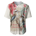 Australia Kookaburra Christmas Baseball Jersey Bottlebrush Eucalyptus Blossoms Watercolor - Aussie Hoodie