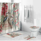 Australia Kookaburra Christmas Bathroom Set Bottlebrush Eucalyptus Blossoms Watercolor - Aussie Hoodie