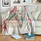 Australia Kookaburra Christmas Blanket Bottlebrush Eucalyptus Blossoms Watercolor - Aussie Hoodie