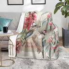 Australia Kookaburra Christmas Blanket Bottlebrush Eucalyptus Blossoms Watercolor - Aussie Hoodie