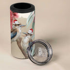 Australia Kookaburra Christmas 4 in 1 Can Cooler Tumbler Bottlebrush Eucalyptus Blossoms Watercolor - Aussie Hoodie