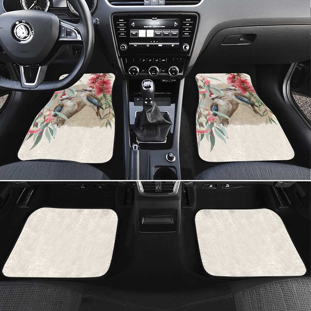 Australia Kookaburra Christmas Car Mats Bottlebrush Eucalyptus Blossoms Watercolor - Aussie Hoodie