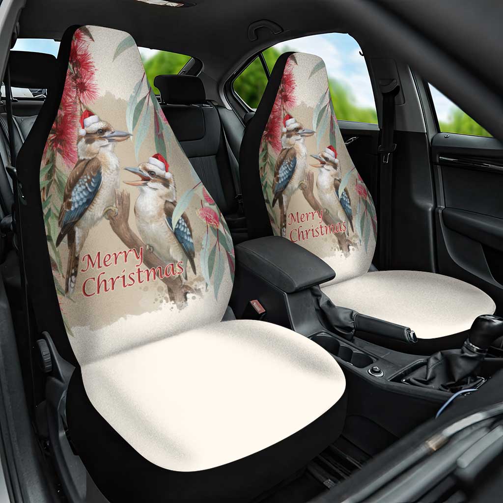 Australia Kookaburra Christmas Car Seat Cover Bottlebrush Eucalyptus Blossoms Watercolor - Aussie Hoodie