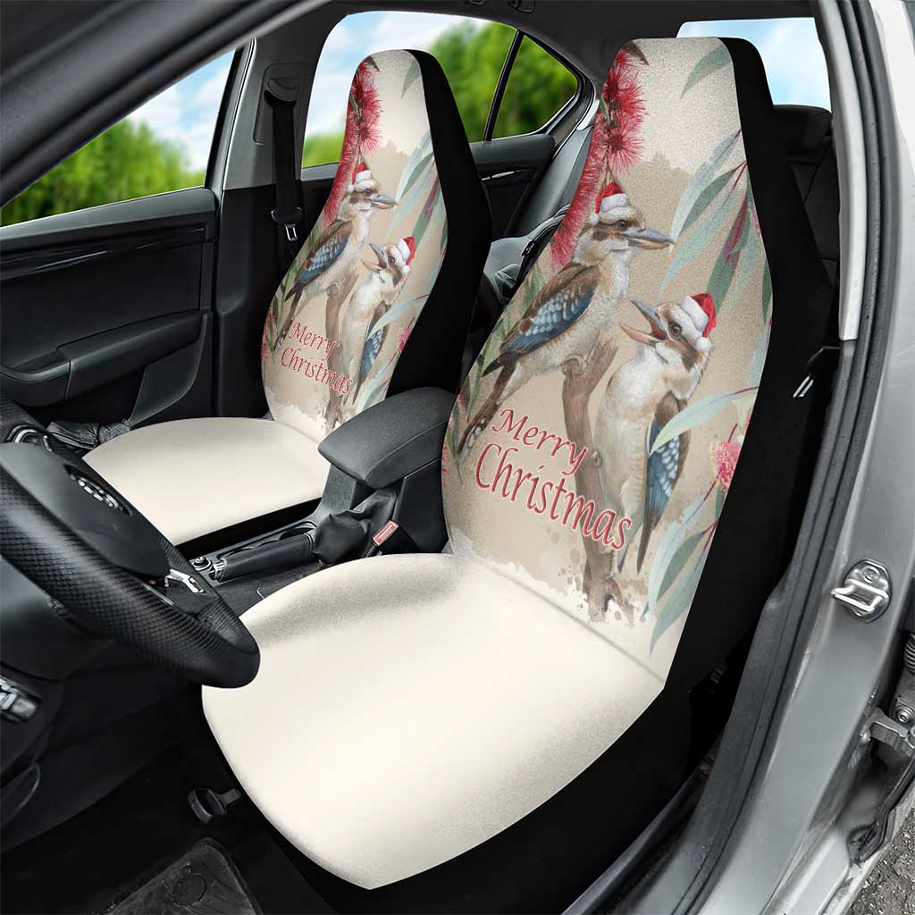 Australia Kookaburra Christmas Car Seat Cover Bottlebrush Eucalyptus Blossoms Watercolor - Aussie Hoodie