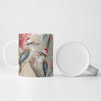 Australia Kookaburra Christmas Ceramic Mug Bottlebrush Eucalyptus Blossoms Watercolor - Aussie Hoodie