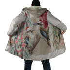 Australia Kookaburra Christmas Cloak Bottlebrush Eucalyptus Blossoms Watercolor - Aussie Hoodie