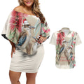 Australia Kookaburra Christmas Couples Matching Off Shoulder Short Dress and Hawaiian Shirt Bottlebrush Eucalyptus Blossoms Watercolor - Aussie Hoodie