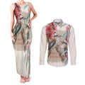Australia Kookaburra Christmas Couples Matching Tank Maxi Dress and Long Sleeve Button Shirt Bottlebrush Eucalyptus Blossoms Watercolor - Aussie Hoodie