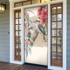 Australia Kookaburra Christmas Door Cover Bottlebrush Eucalyptus Blossoms Watercolor - Aussie Hoodie