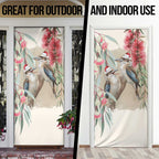 Australia Kookaburra Christmas Door Cover Bottlebrush Eucalyptus Blossoms Watercolor - Aussie Hoodie