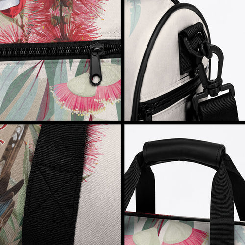 Australia Kookaburra Christmas Duffle Bag Bottlebrush Eucalyptus Blossoms Watercolor