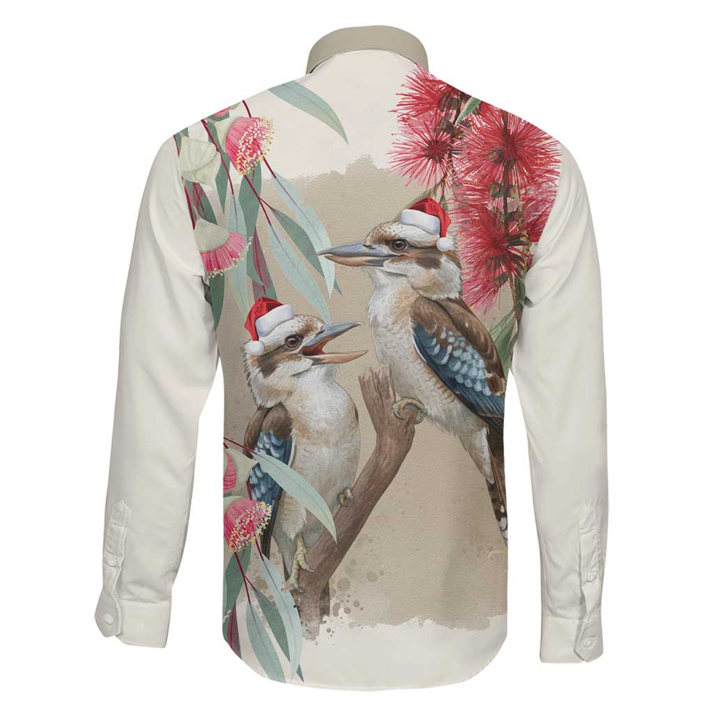 Australia Kookaburra Christmas Family Matching Long Sleeve Bodycon Dress and Hawaiian Shirt Bottlebrush Eucalyptus Blossoms Watercolor - Aussie Hoodie