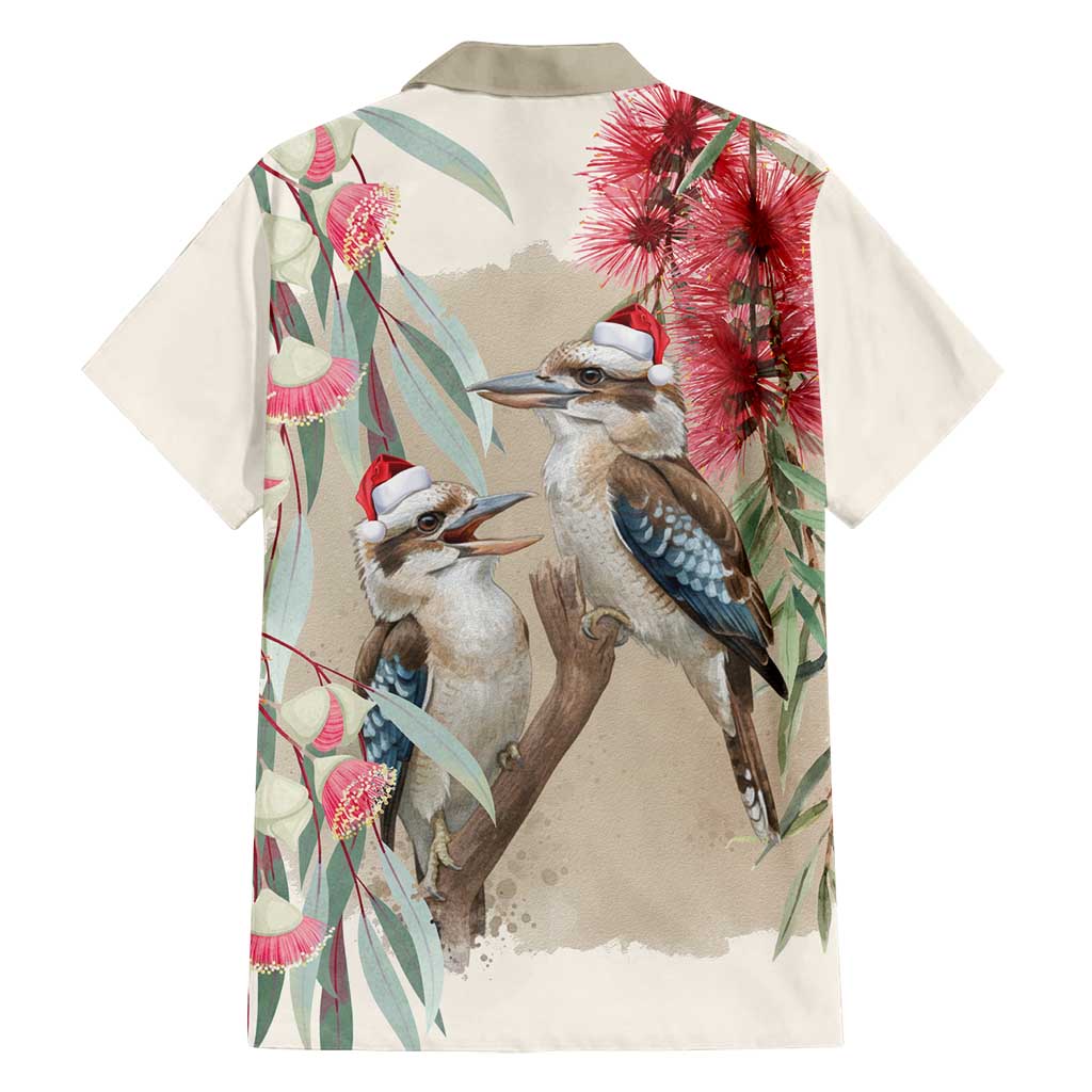 Australia Kookaburra Christmas Family Matching Off Shoulder Maxi Dress and Hawaiian Shirt Bottlebrush Eucalyptus Blossoms Watercolor - Aussie Hoodie